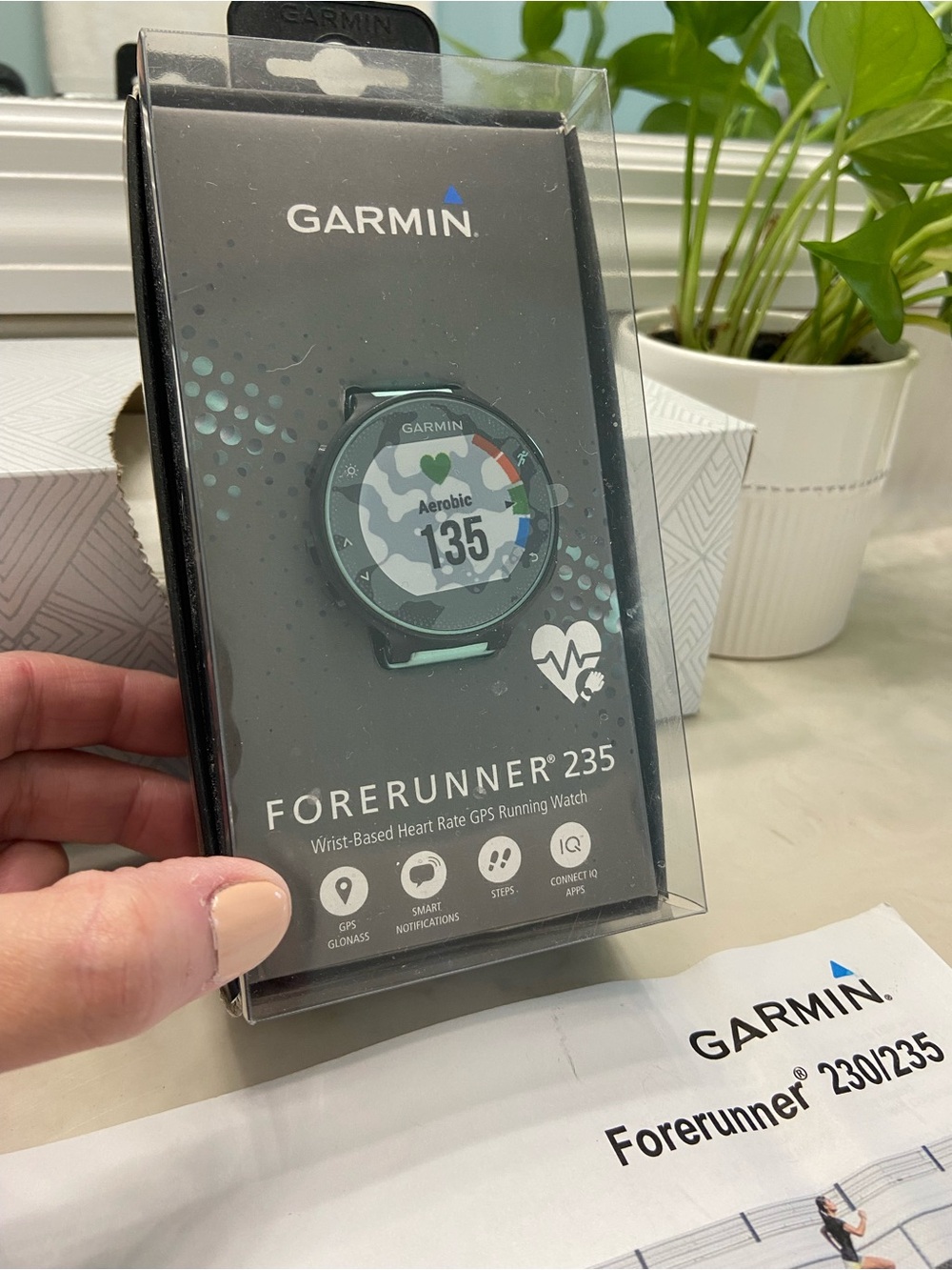 Garmin Forerunner 235 Black with Teal Accents and Band (in original box) - Picture 3 of 12